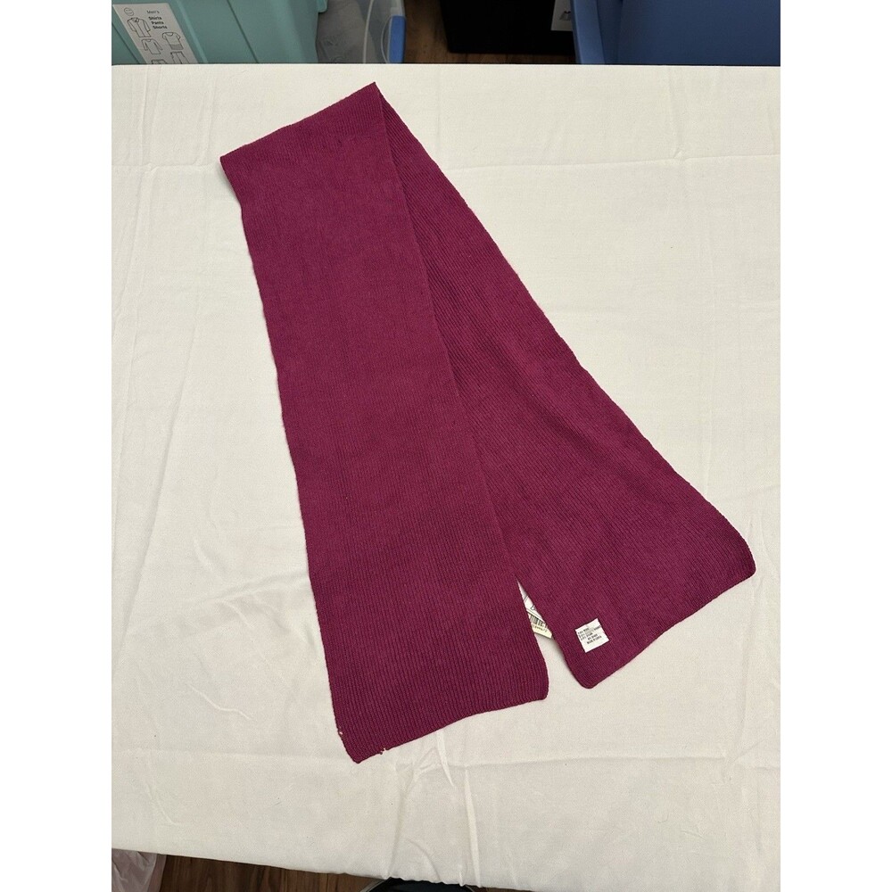 VTG 80s Deadstock Fuzzy Angora Lambswool Knit Scarf Jewel Magenta Purple NWT